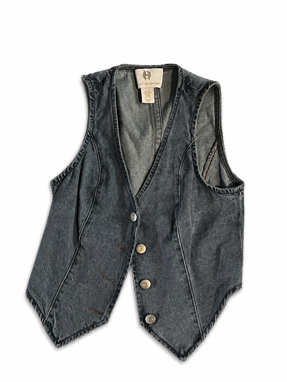 House of Harlow 1960 Washed blue  Denim Button Vest